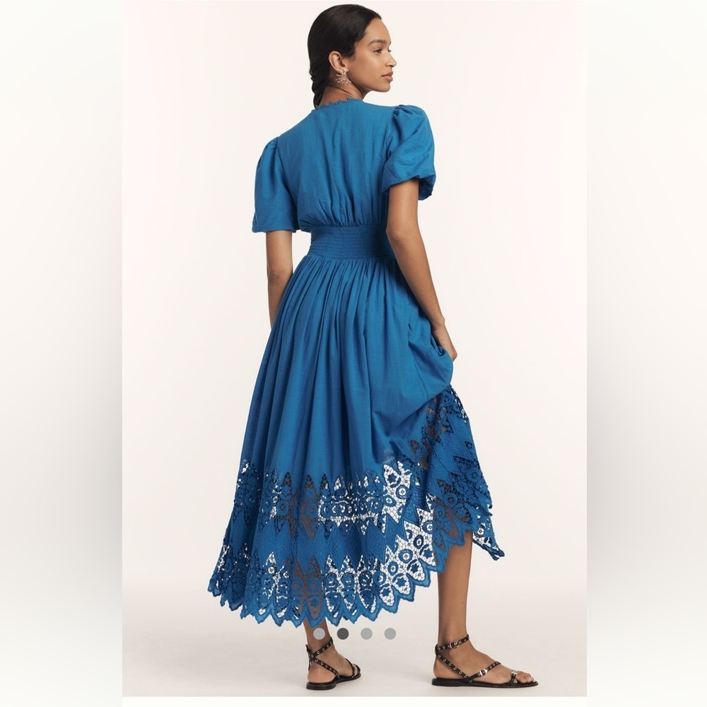 ❄️RARE❄️ The Katerina Anthropologie NWT Button-Front Dress: Eyelet Edition XS - Picture 4 of 16